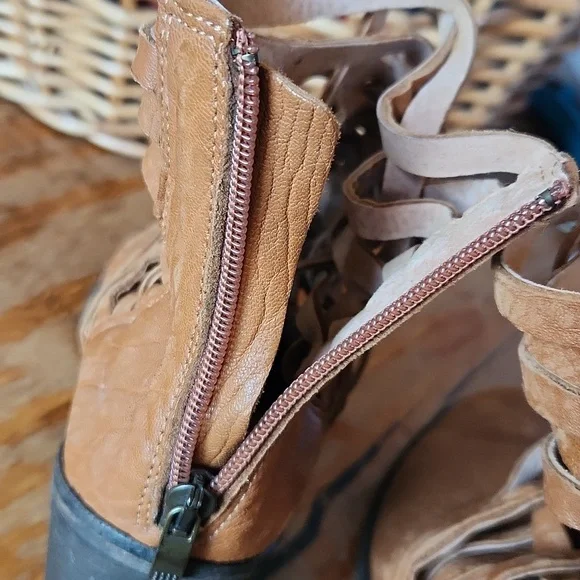 Free People Woven Leather Boots 41‎ US 10 - Picture 7 of 16